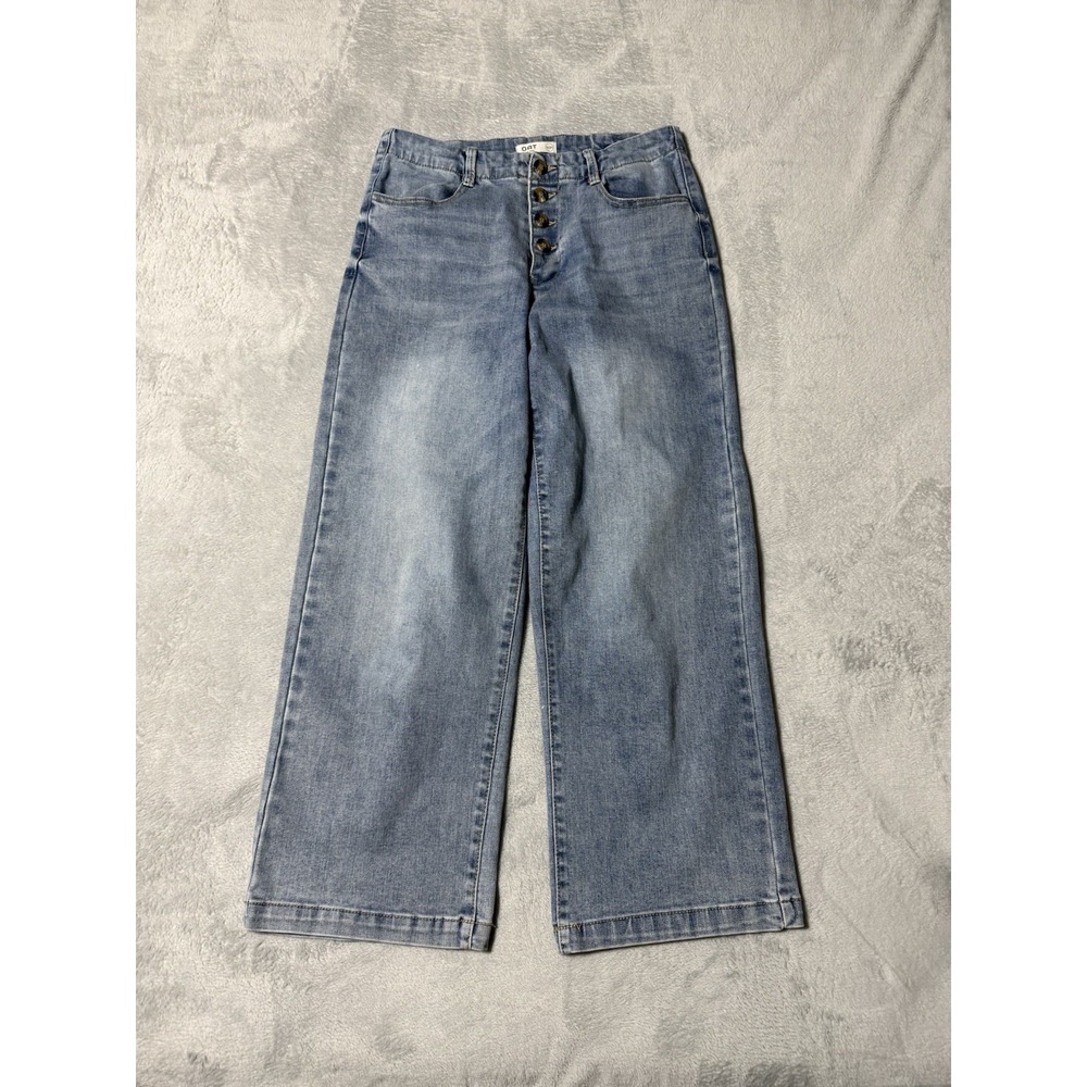OAT New York Womens 8 Wide Leg High Rise Blue Medium Wash Denim Jeans 29x26